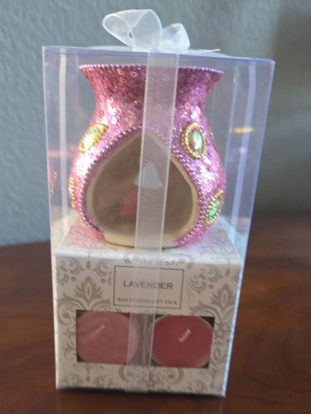 Lavender Sequin Wax Warmer - Pink Decorative Home Accent